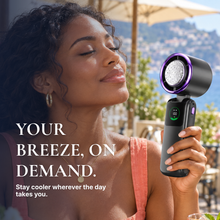 Turbo Cooling Handheld Fan 350000 RPM Mini USB Rechargeable Folding Fan 5 Speeds Portable for Outdoor Travel Office Camp