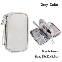 Data Cable Storage Bag Waterproof Portable Carry Case Storage Bag Travel Organizer Bag for Cable Cord USB Charger