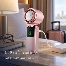 Turbo Cooling Handheld Fan 350000 RPM Mini USB Rechargeable Folding Fan 5 Speeds Portable for Outdoor Travel Office Camp