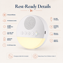 The Rest Ritual - Portable White Noise Machine With Night Light