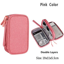Data Cable Storage Bag Waterproof Portable Carry Case Storage Bag Travel Organizer Bag for Cable Cord USB Charger