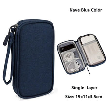 Data Cable Storage Bag Waterproof Portable Carry Case Storage Bag Travel Organizer Bag for Cable Cord USB Charger